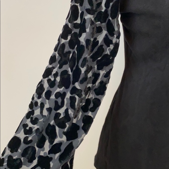 Sheer Velvet Leopard Bell Sleeve Wrap Top - Picture 4 of 5